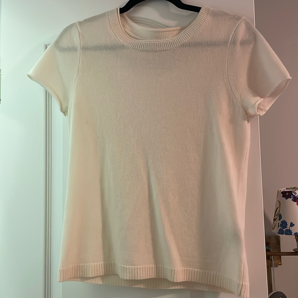 Short sleeve cashmere sweater